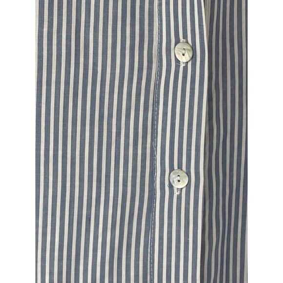 Attitudes by Renee Womens Striped Sz 2 Viscose Button Front Top White Blue - Picture 7 of 9